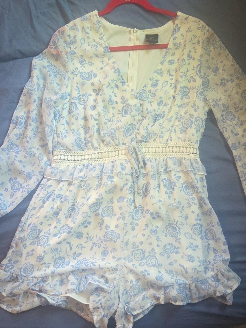 Disney Princess Blue And White Cinderella Romper